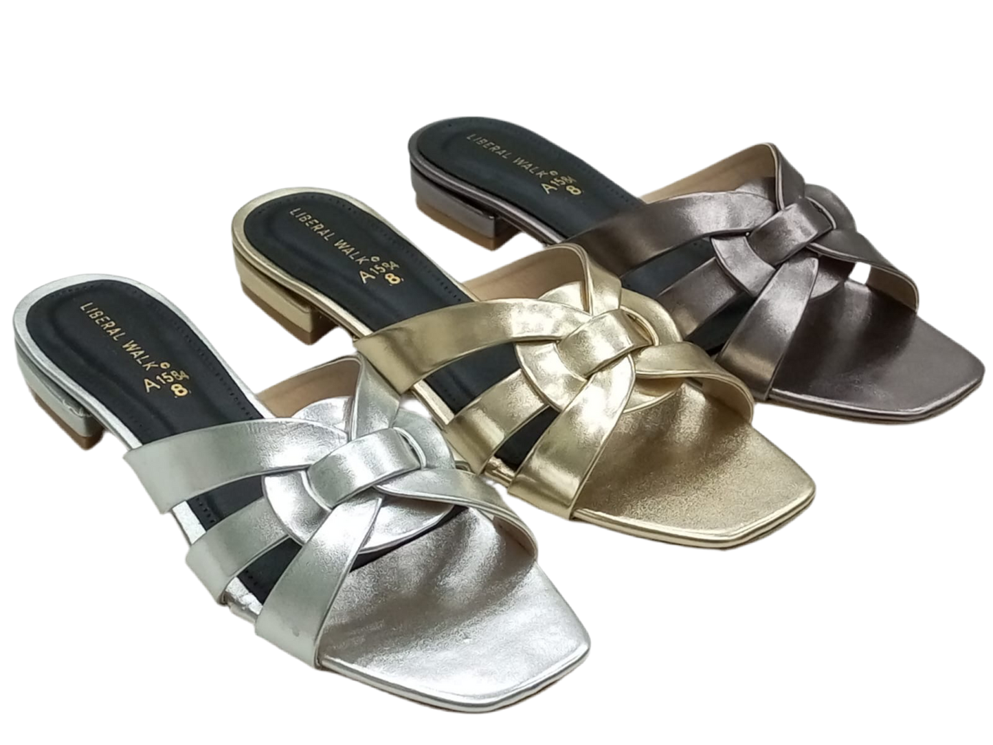 Metallic Braided Flats A-1584