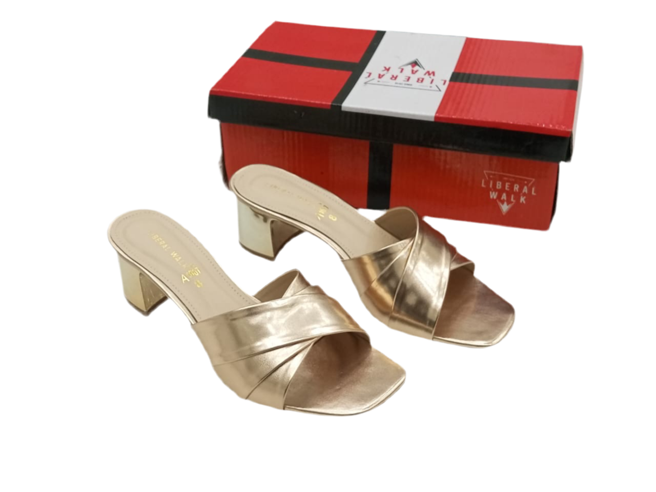 Metallic Block Heels A-1607