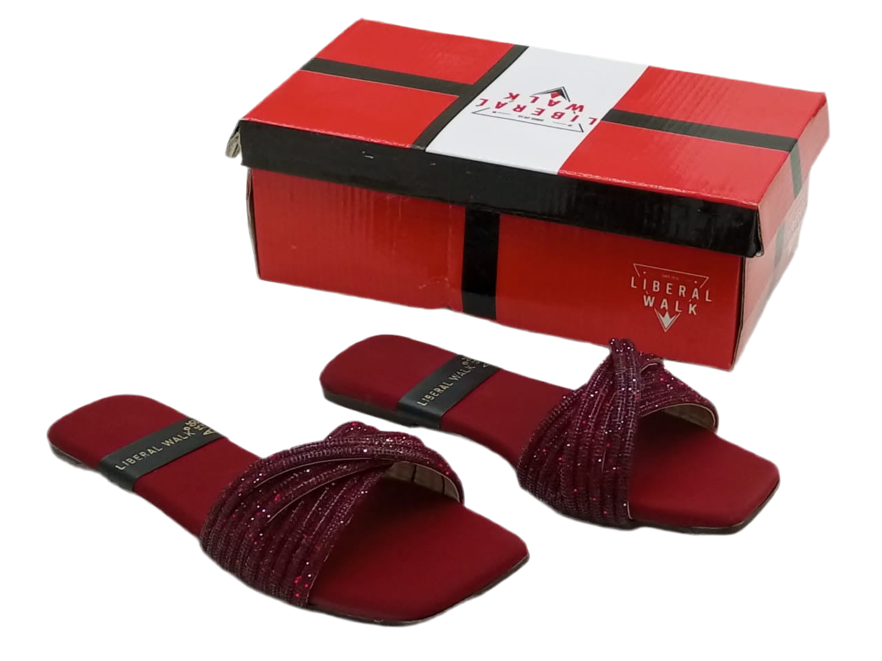 Velvet Strap Slippers A-1595