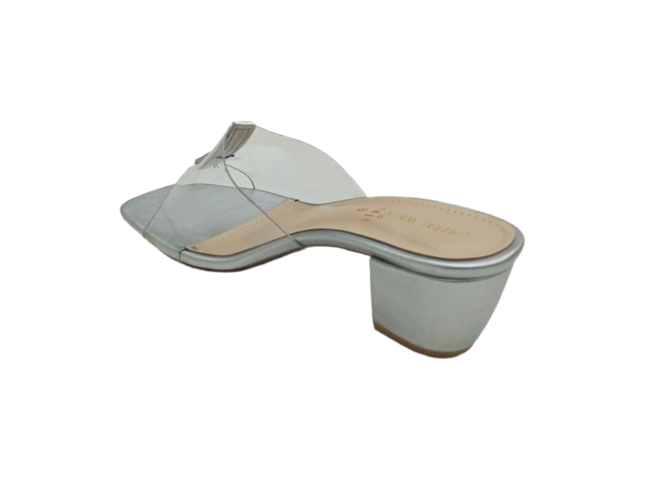 Silver Tranprent women heels