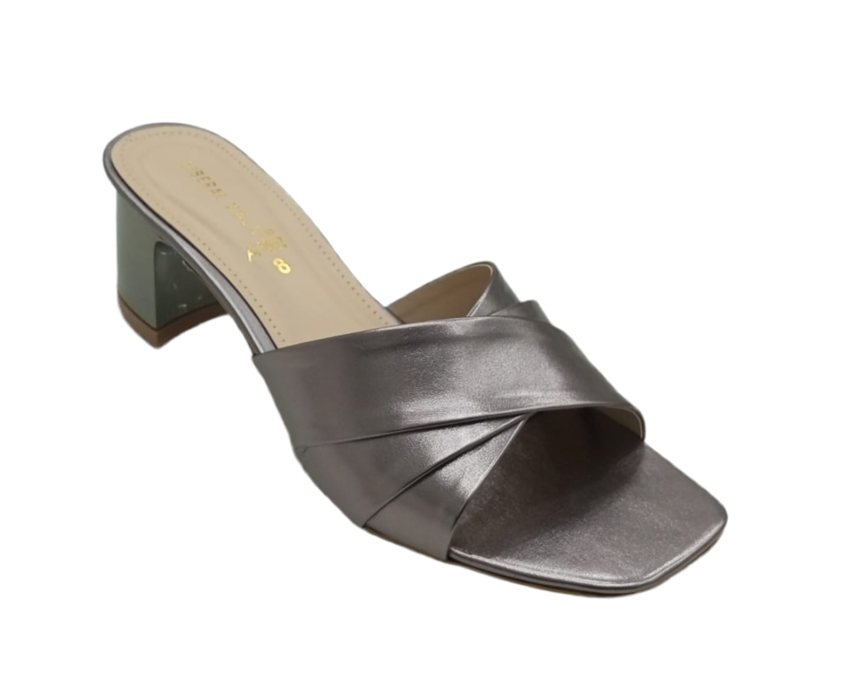 Metallic Block Heels A-1607