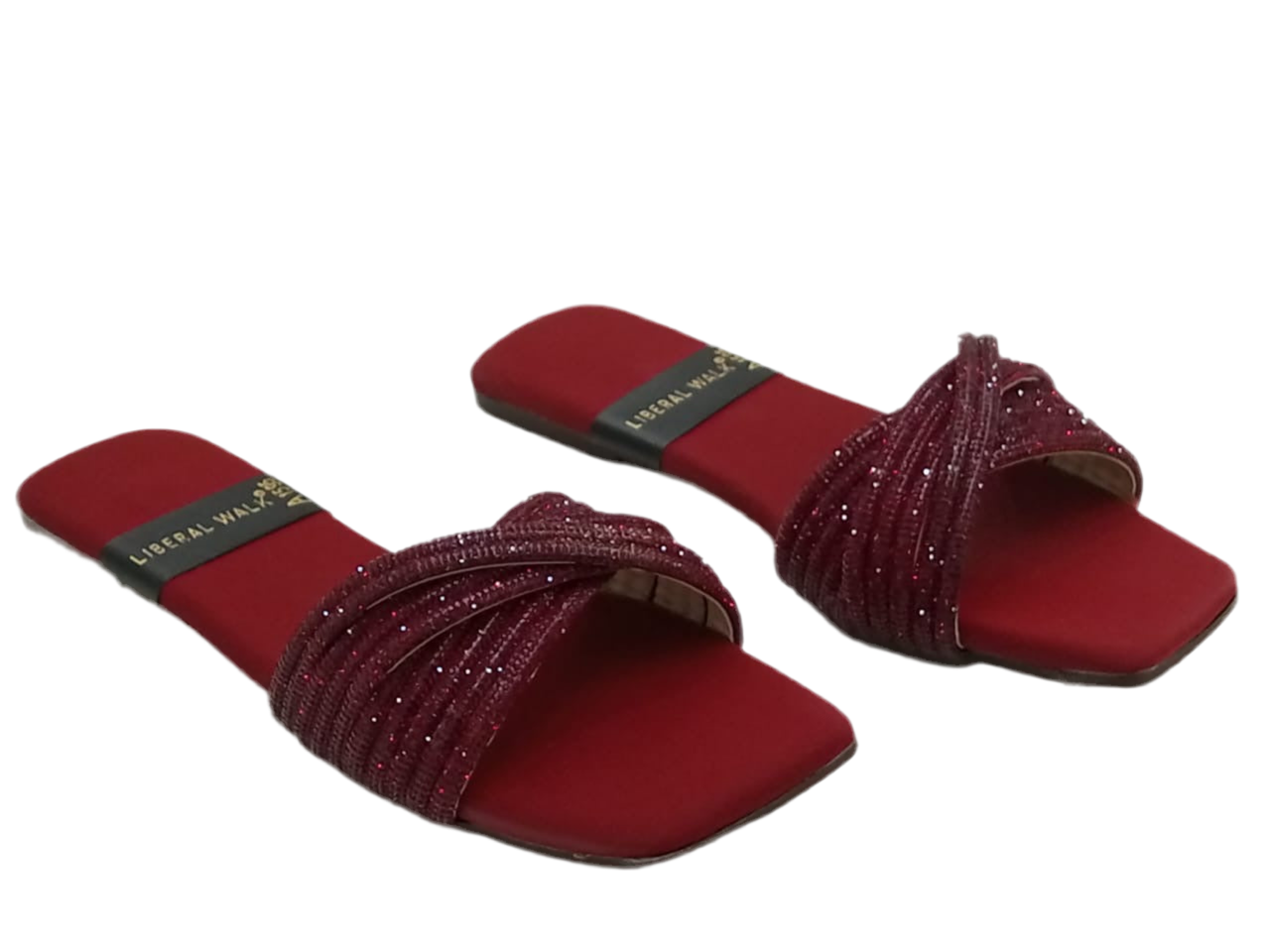 Velvet Strap Slippers A-1595
