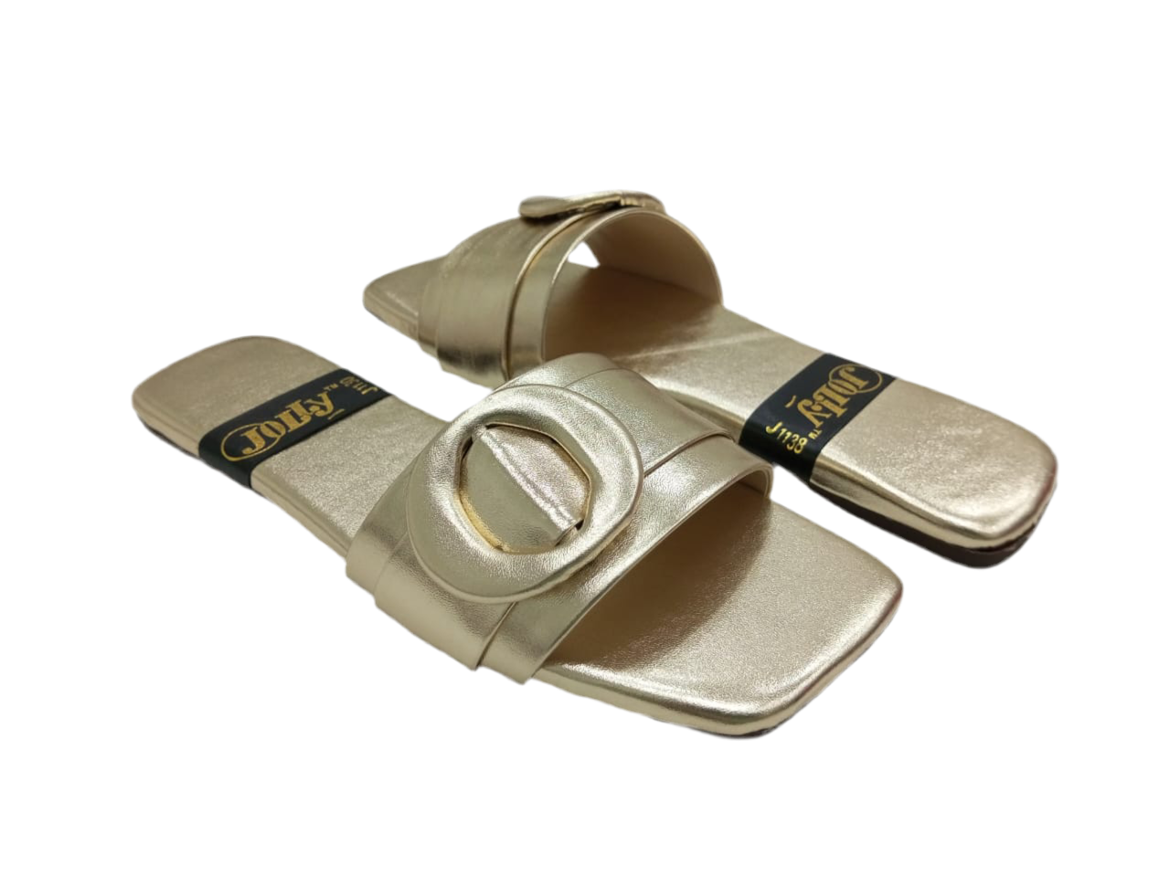 Round Buckle Slippers A-1076