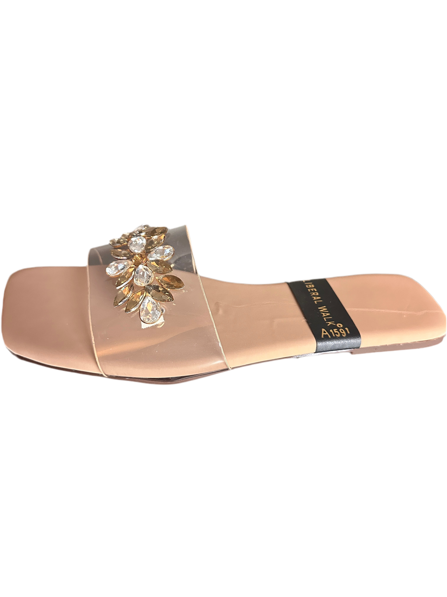 Transparent Slippers with Gemstone A-1591