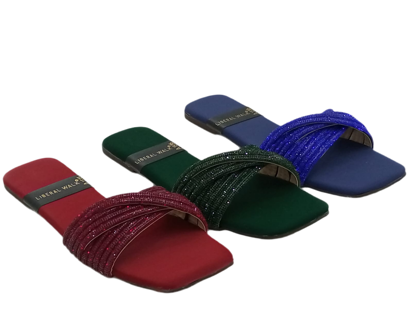 Velvet Strap Slippers A-1595