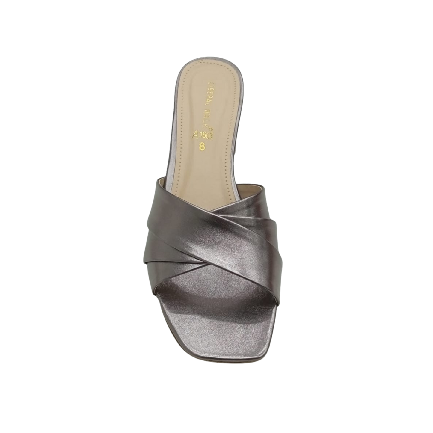 Metallic Block Heels A-1607