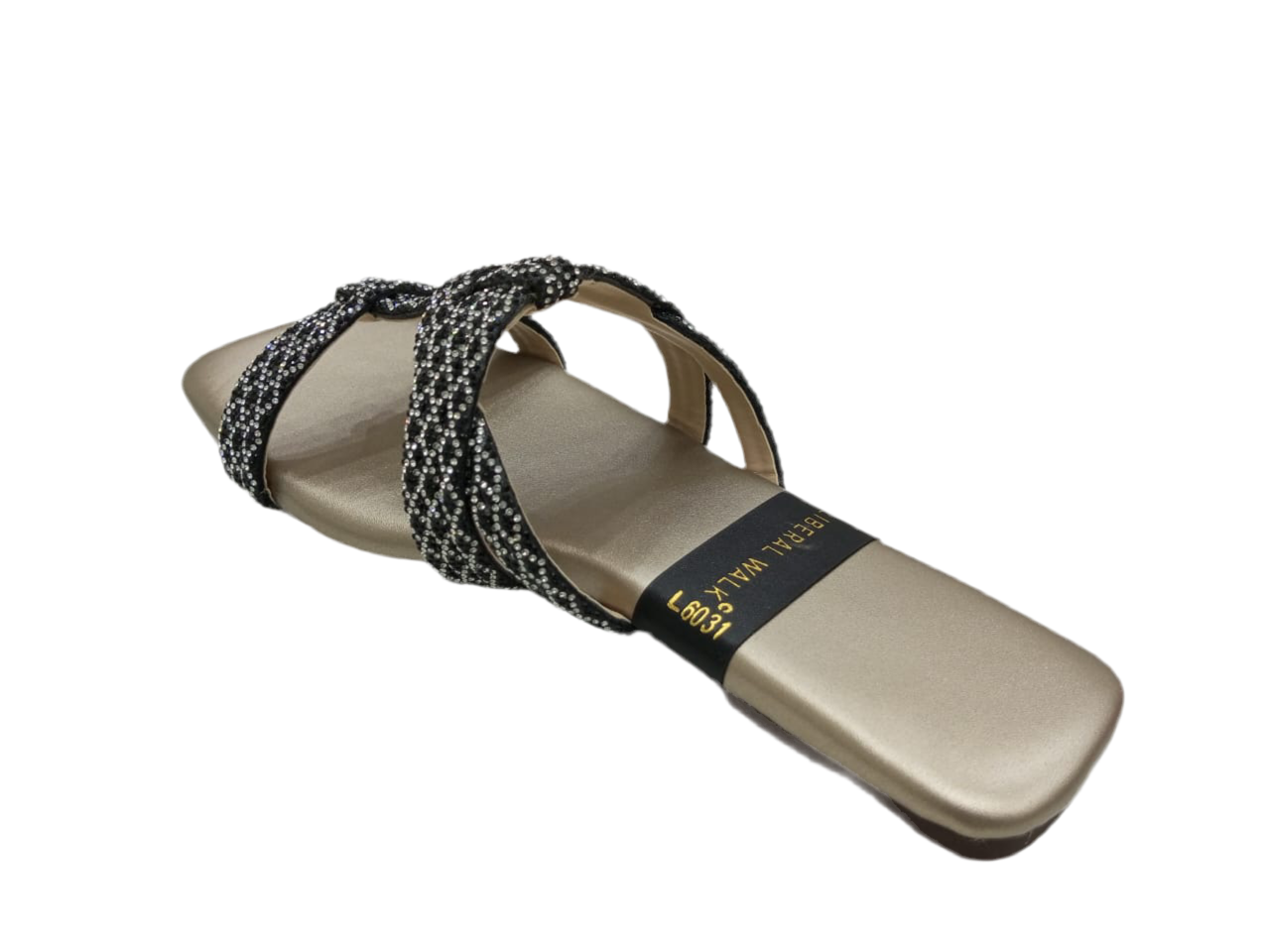 Glitter Square-Toe Slippers A-1600