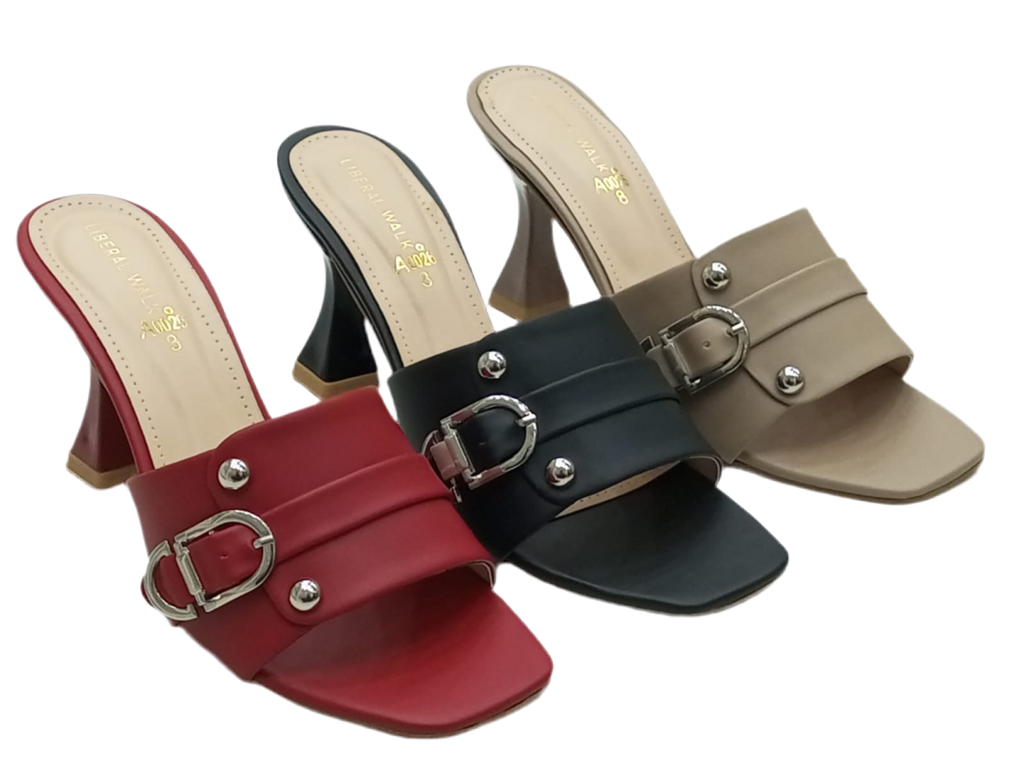 Buckled Block Heels A-0026
