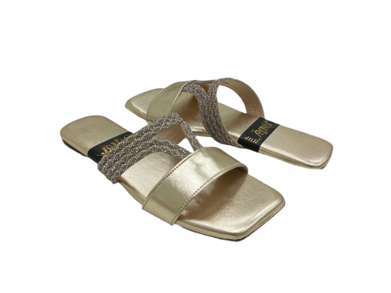 Glitter Strapped Slides A-1603