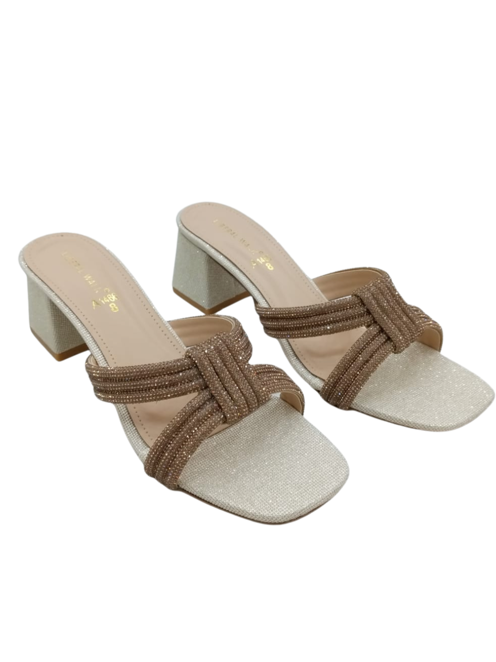 Block Glitter Heels - A-1466