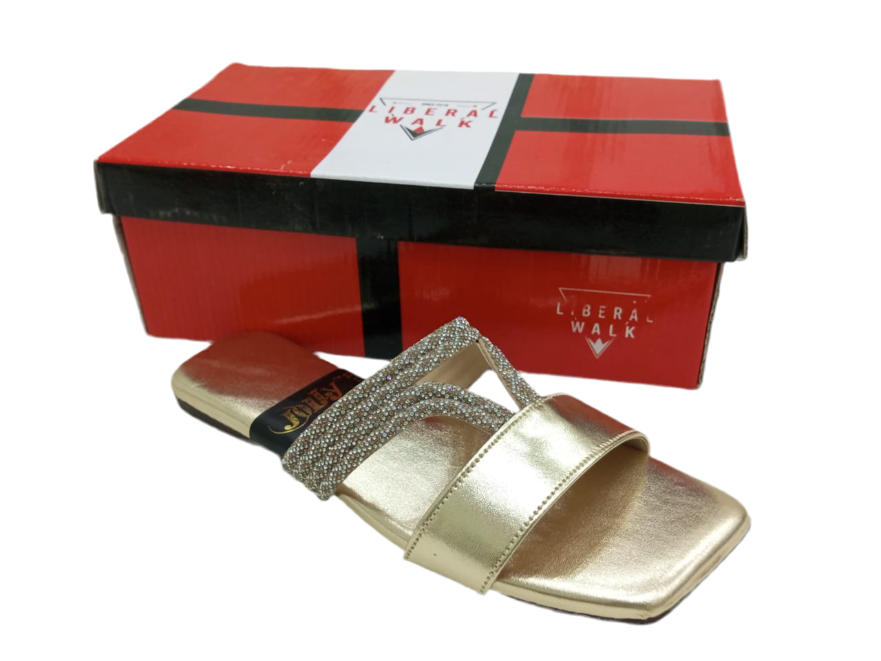 Glitter Strapped Slides A-1603
