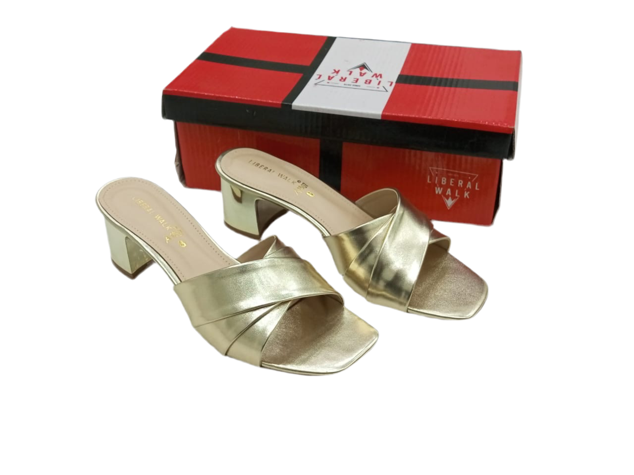 Metallic Block Heels A-1607