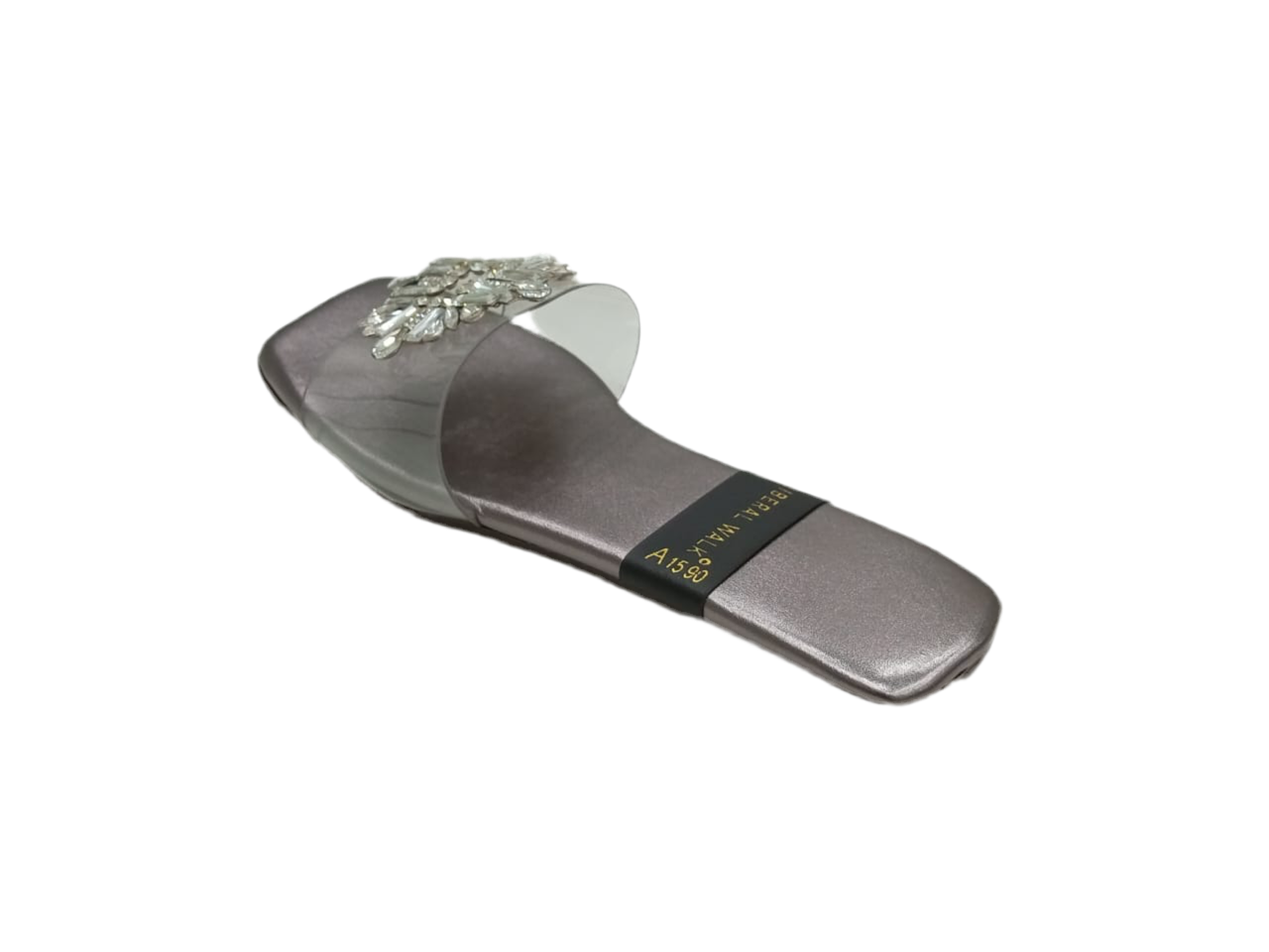 Transparent Crystal Motif Slippers A-1590