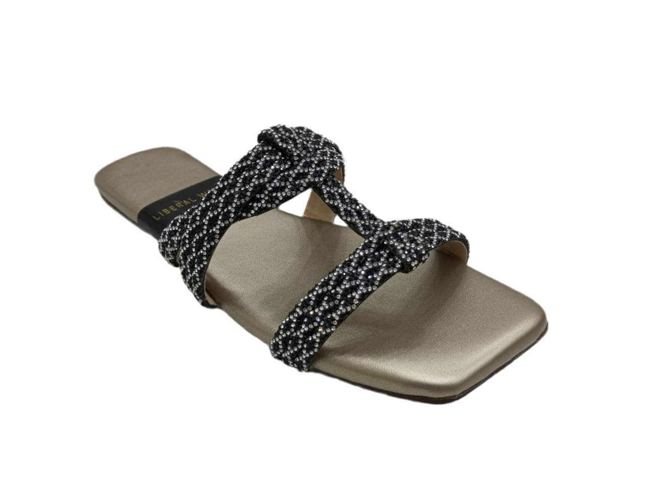 Glitter Square-Toe Slippers A-1600