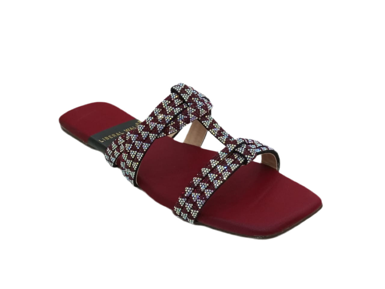 Glitter Square-Toe Slippers A-1600