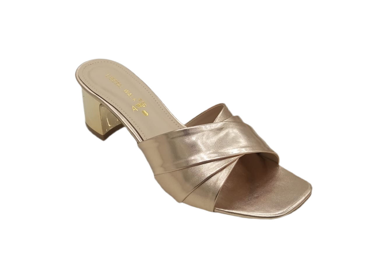 Metallic Block Heels A-1607