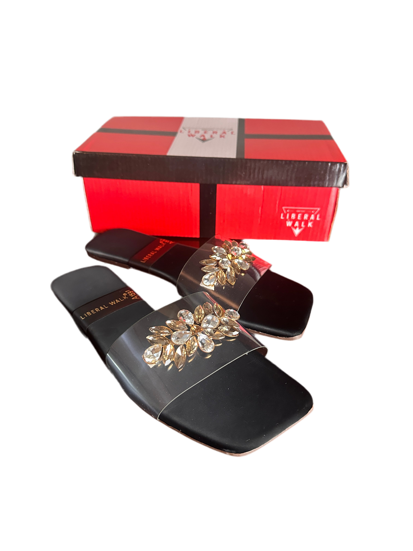 Transparent Slippers with Gemstone A-1591