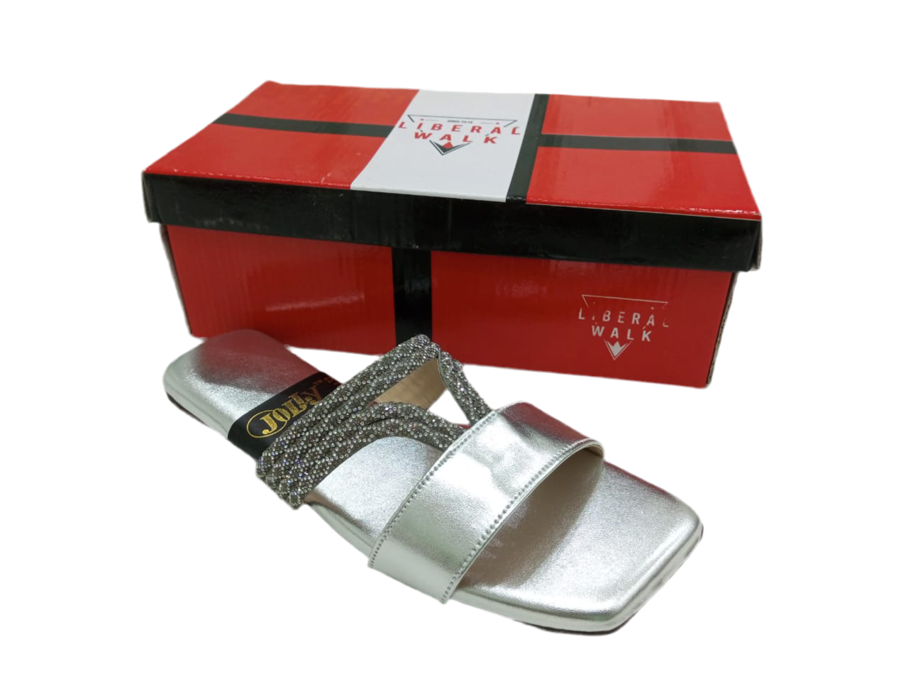 Glitter Strapped Slides A-1603