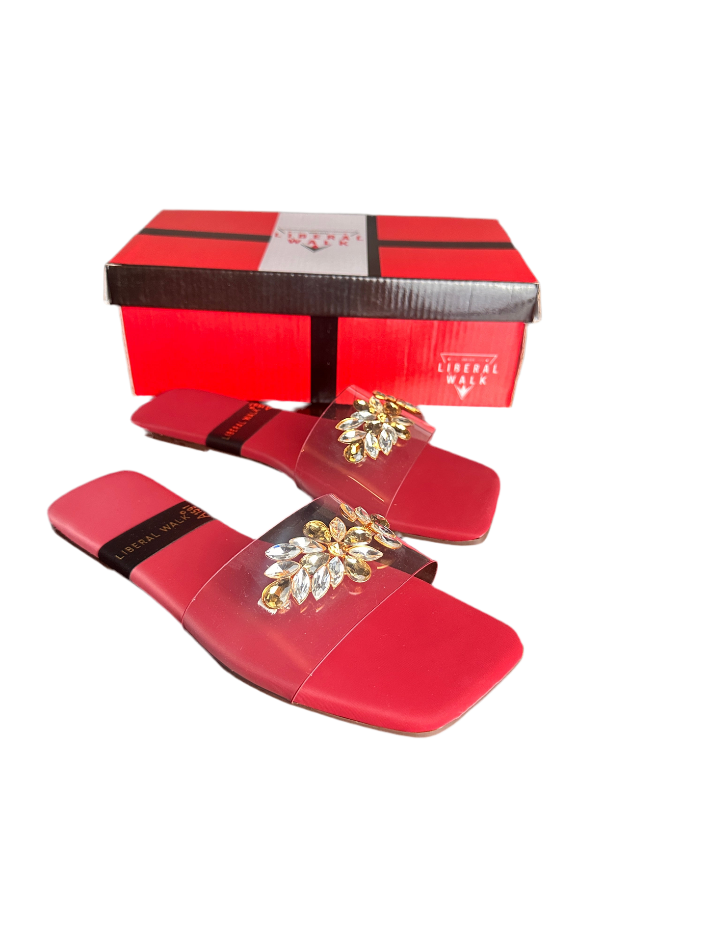 Transparent Slippers with Gemstone A-1591