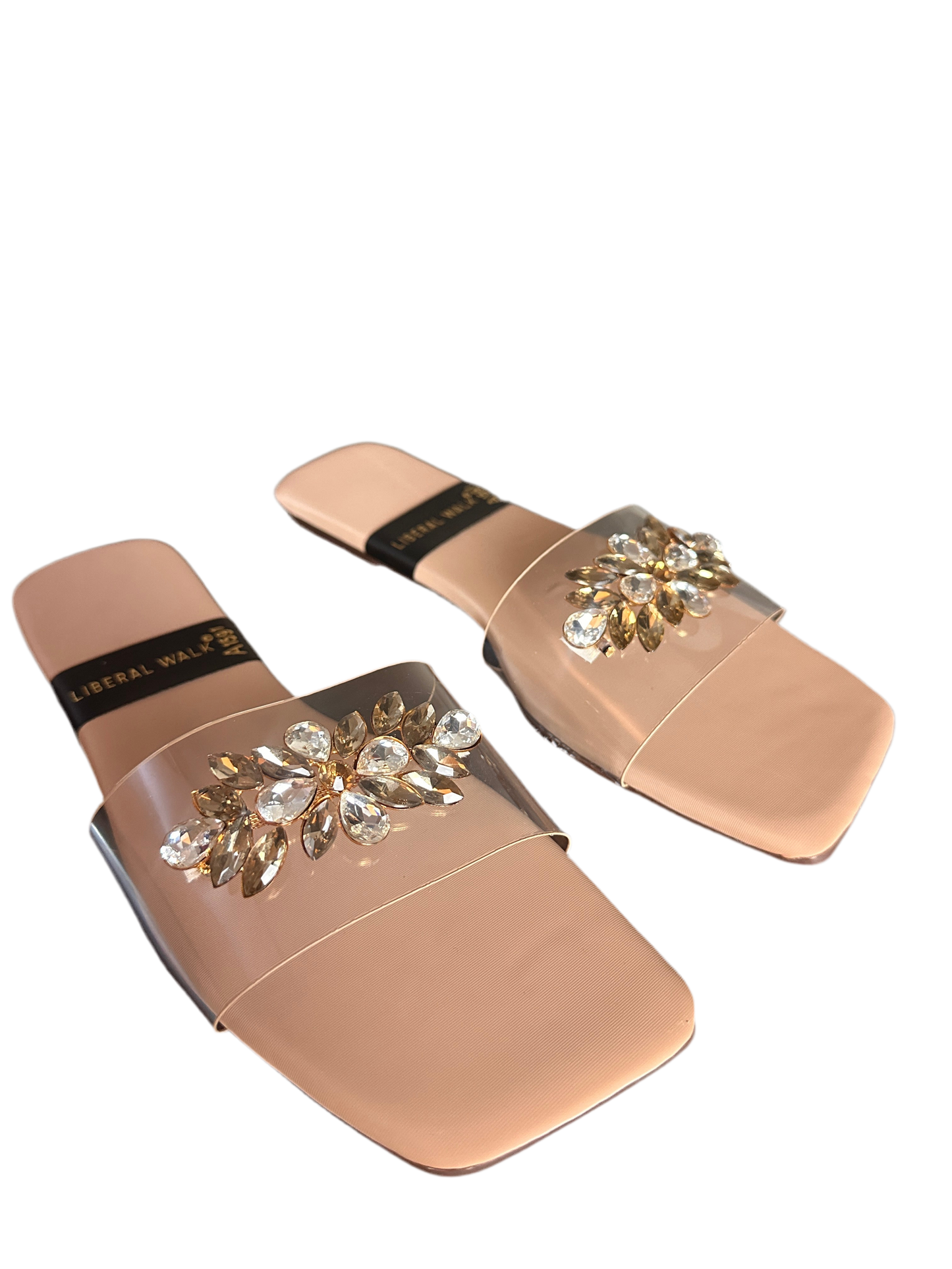 Transparent Slippers with Gemstone A-1591