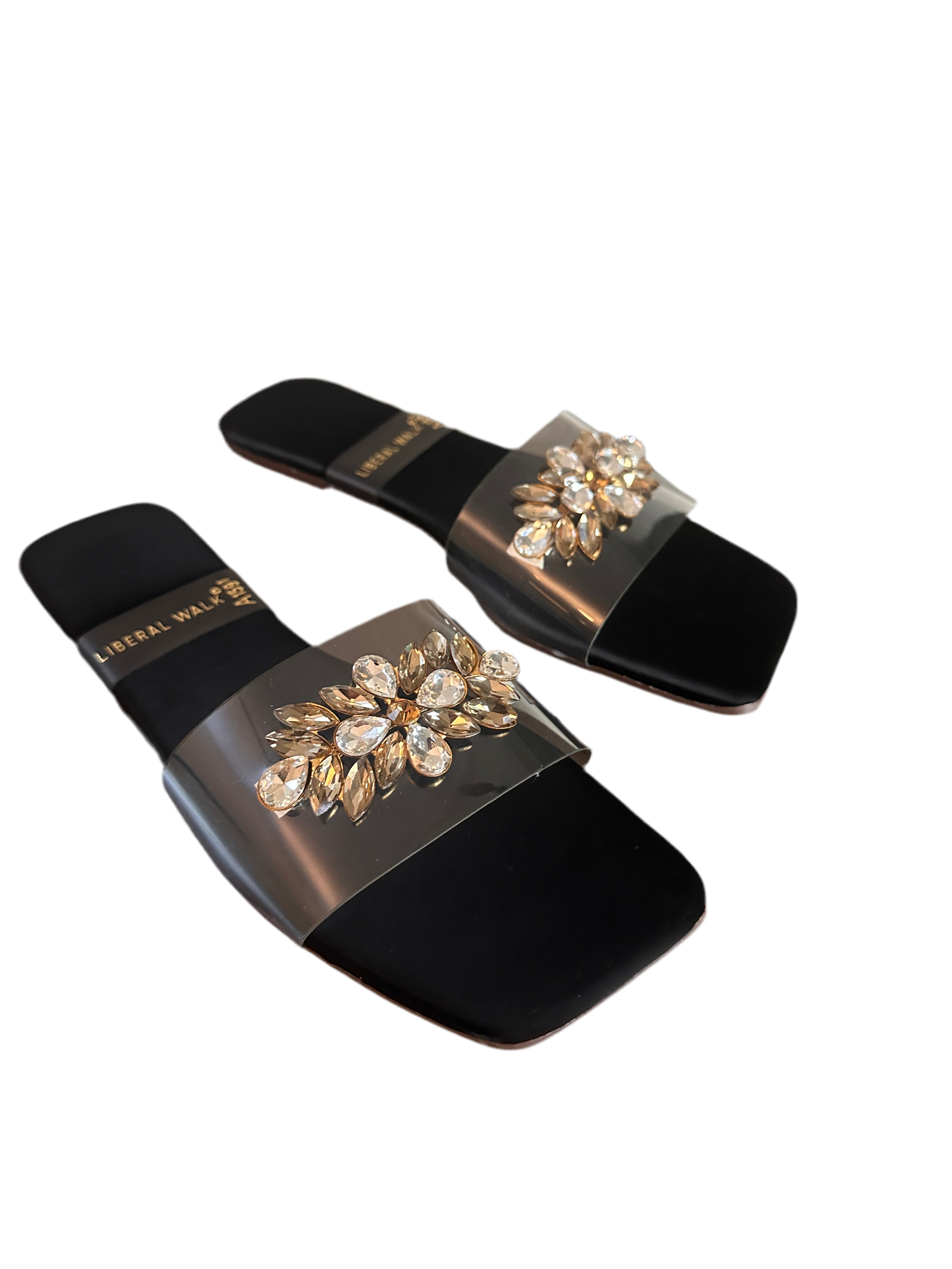 Transparent Slippers with Gemstone A-1591