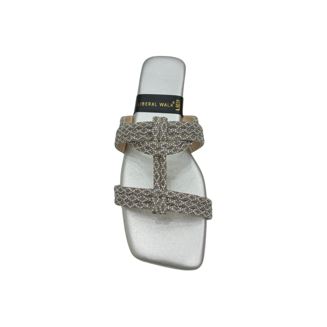 Glitter Square-Toe Slippers A-1600