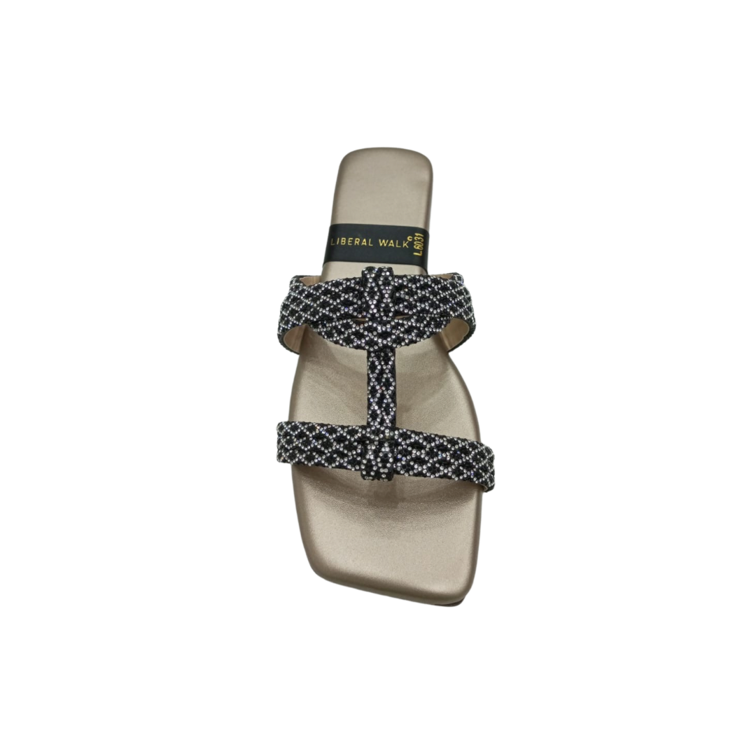 Glitter Square-Toe Slippers A-1600