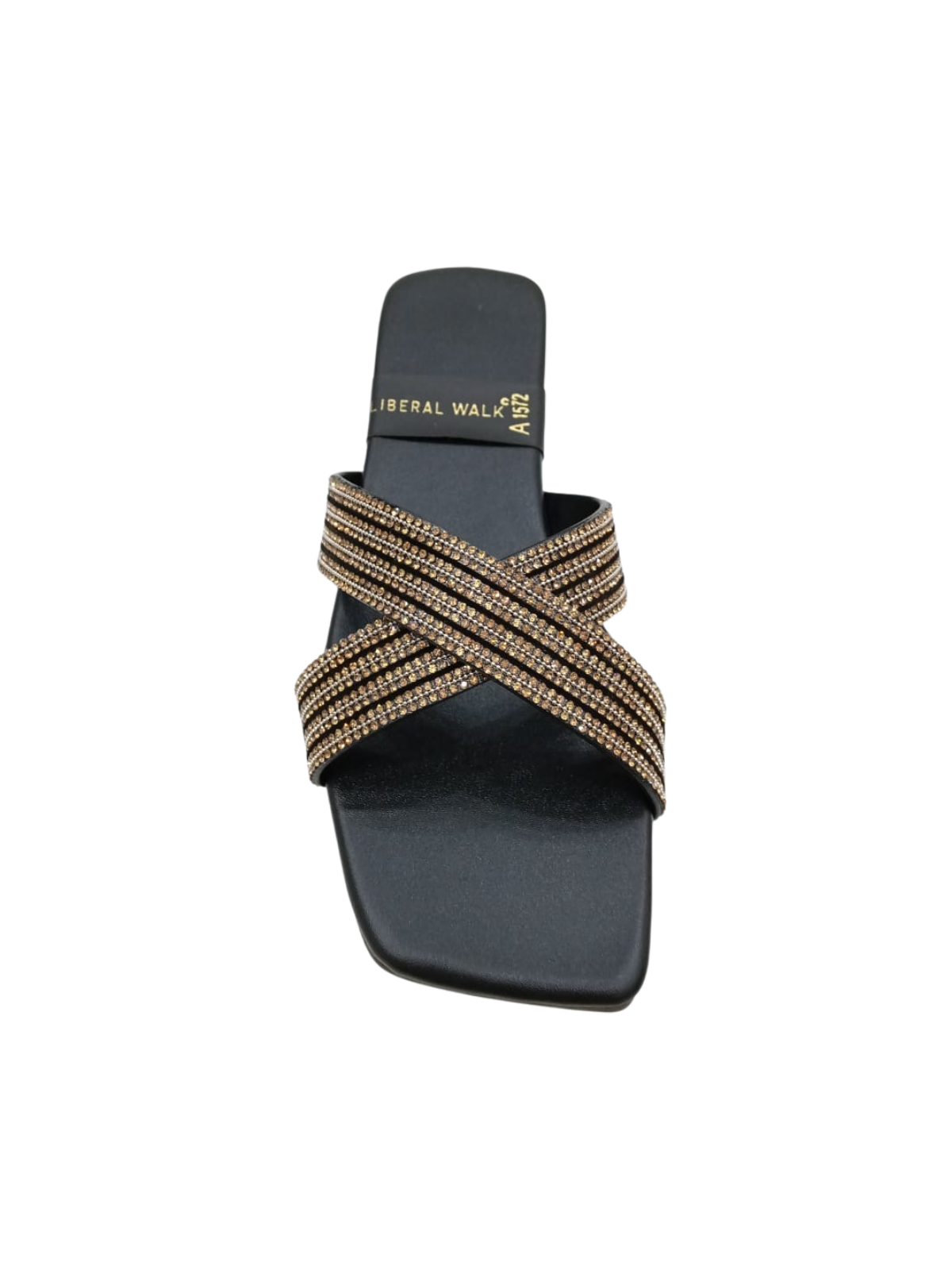 Beaded Cross Strap Ladies Slippers A-1572