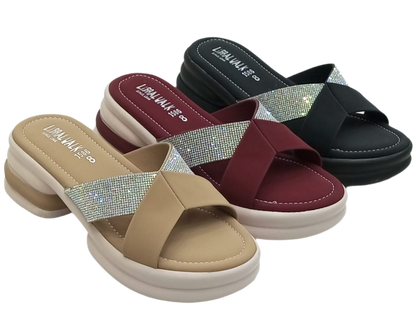 Glitter Strap Comfort Slippers A-1586