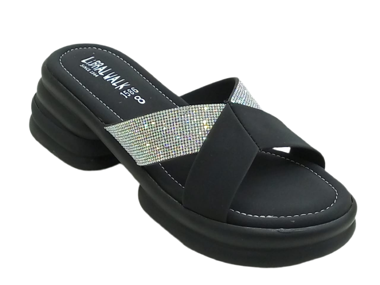 Glitter Strap Comfort Slippers A-1586