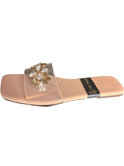 Transparent Slippers with Gemstone  A-1591