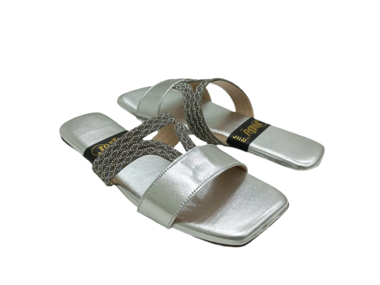Glitter Strapped Slides A-1603