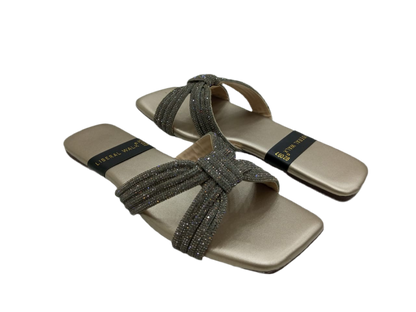 Knotted Velvet Slippers A-1593