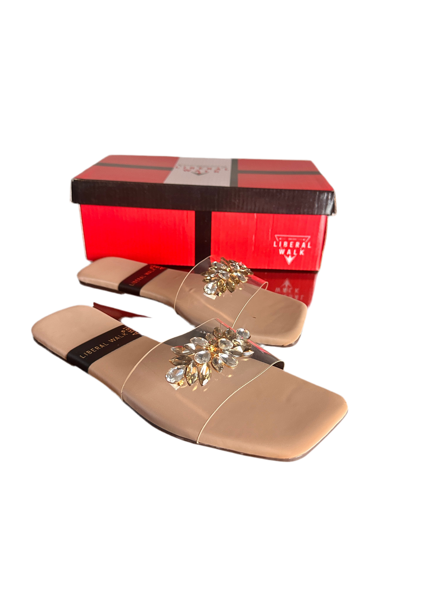 Transparent Slippers with Gemstone  A-1591