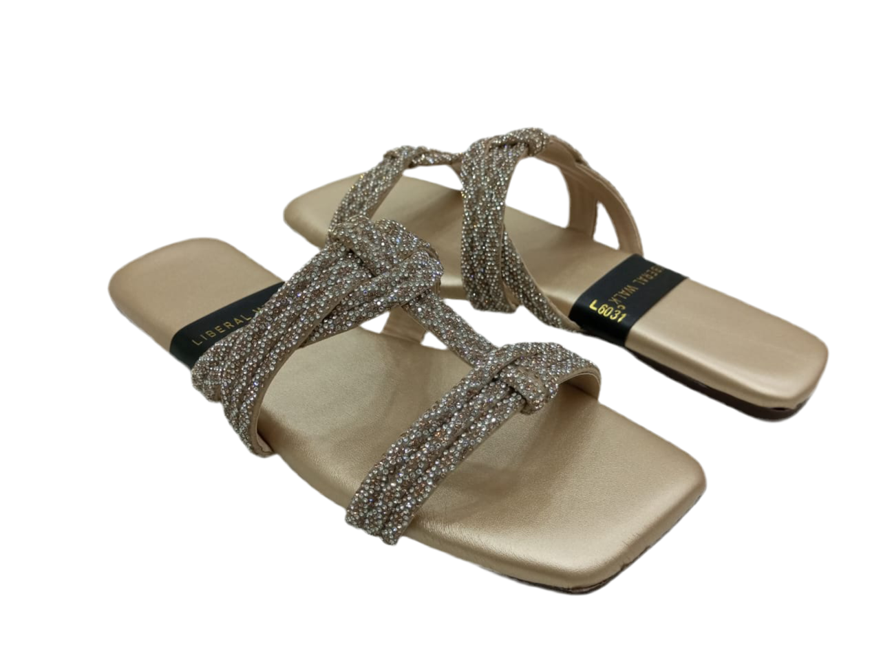 Glitter Square-Toe Slippers A-1600