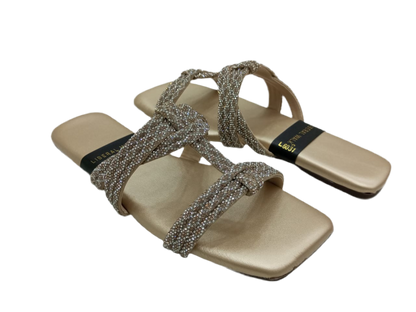 Glitter Square-Toe Slippers A-1600