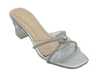 Block Heel With A Glitter Bow A-1412