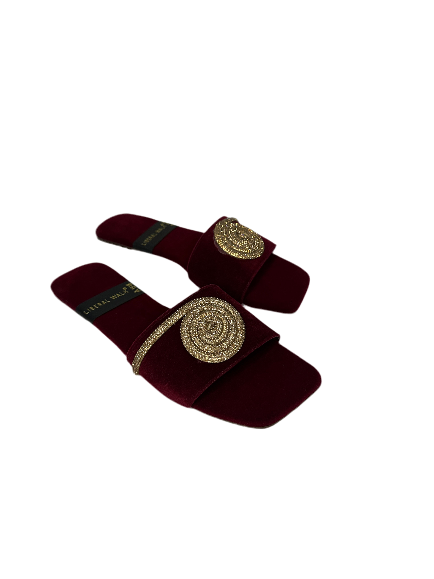 Spiral Design Velvet Flat Slippers - A-1518