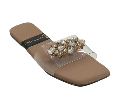 Transparent Slippers with Gemstone  A-1591