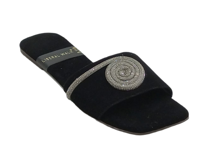 Spiral Design Velvet Flat Slippers - A-1518