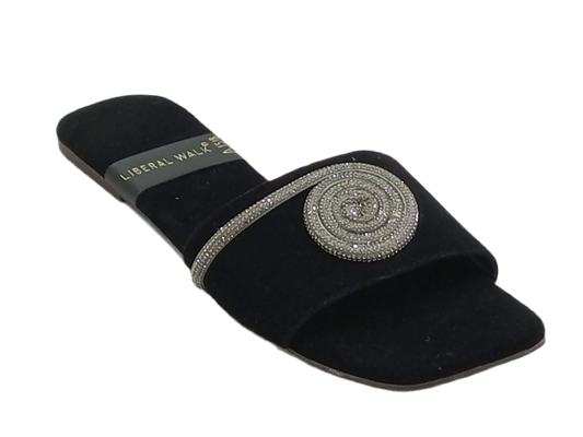 Spiral Design Velvet Flat Slippers - A-1518