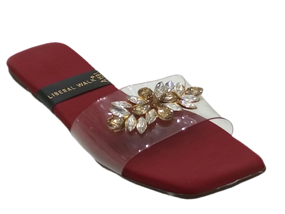 Transparent Slippers with Gemstone  A-1591