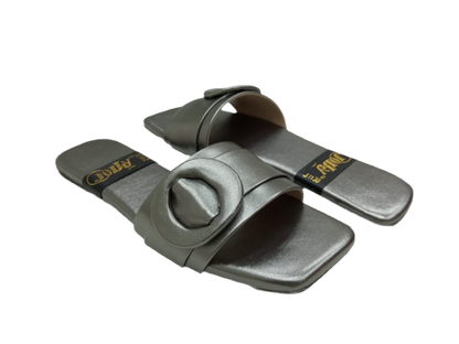 Round Buckle Slippers A-1076