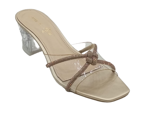 Block Heel With A Glitter Bow A-1412