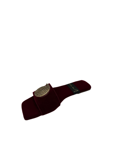 Spiral Design Velvet Flat Slippers - A-1518