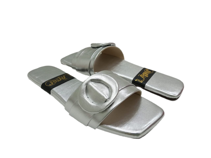 Round Buckle Slippers A-1076