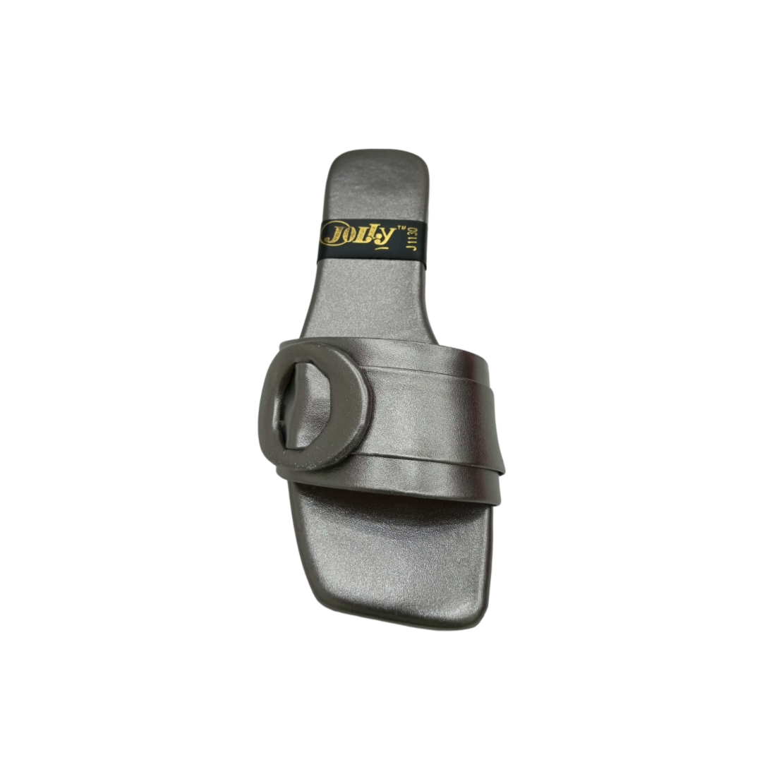 Round Buckle Slippers A-1076