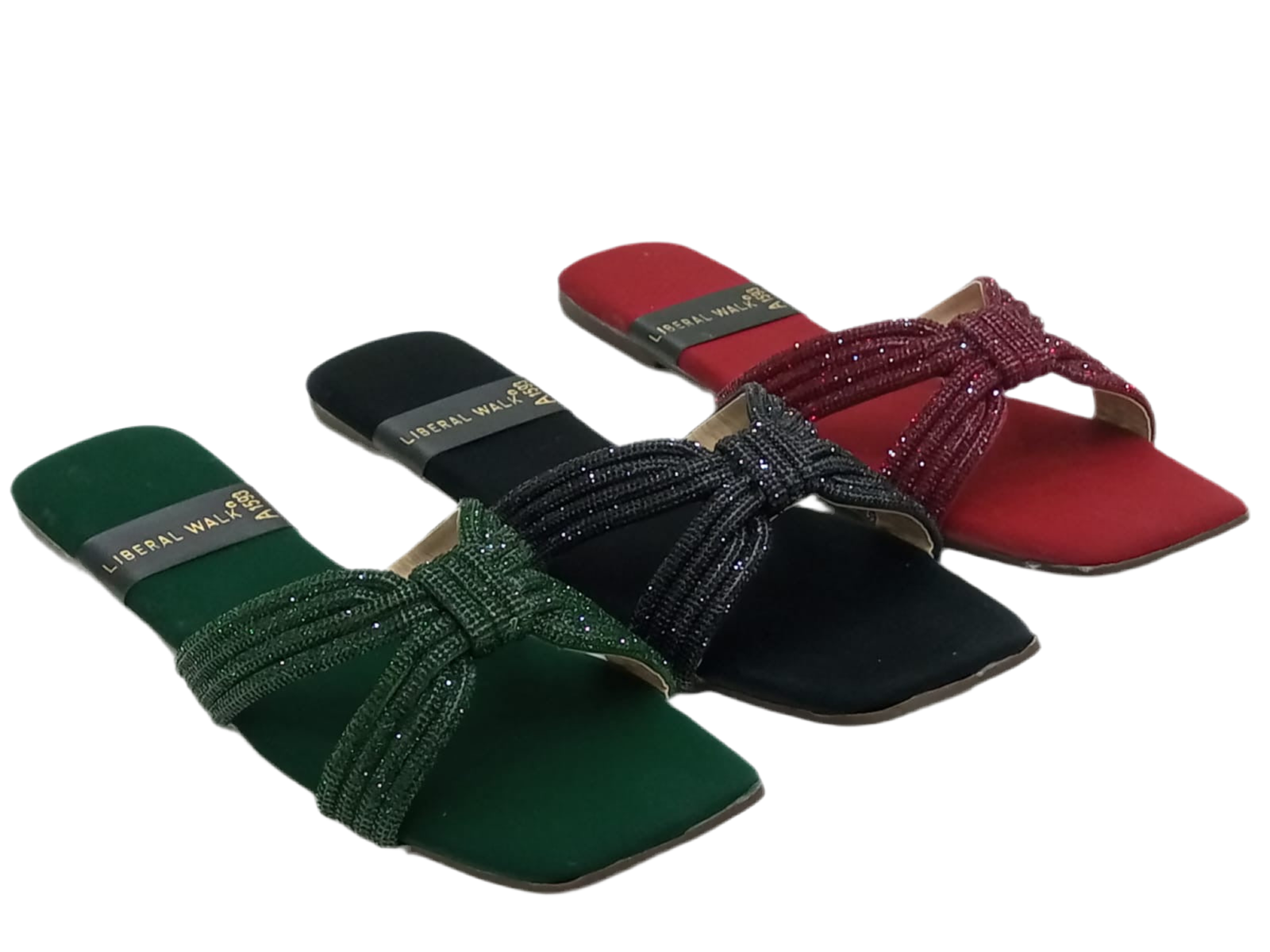 Knotted Velvet Slippers A-1593