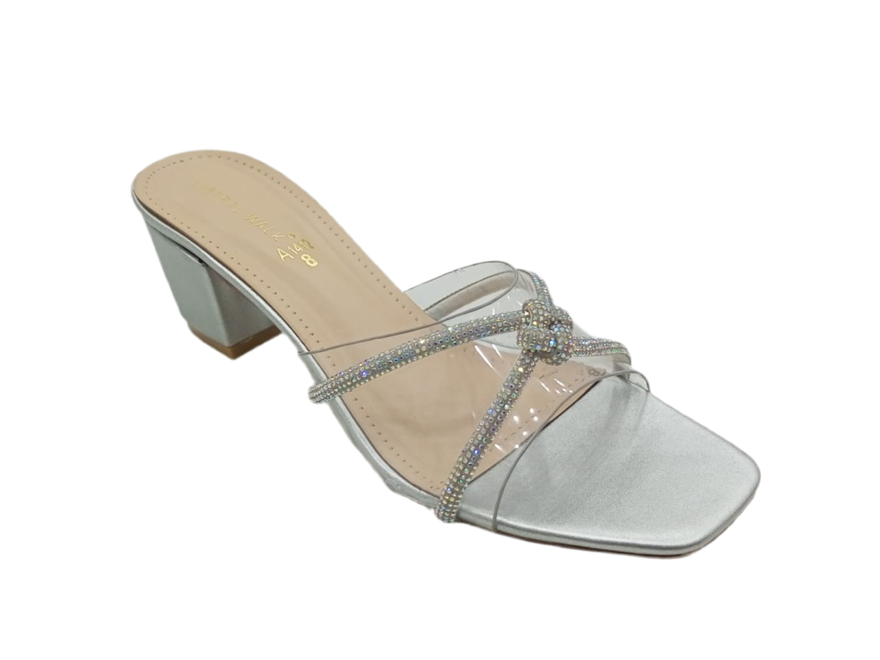 Block Heel With A Glitter Bow A-1412 (b) - Image 2