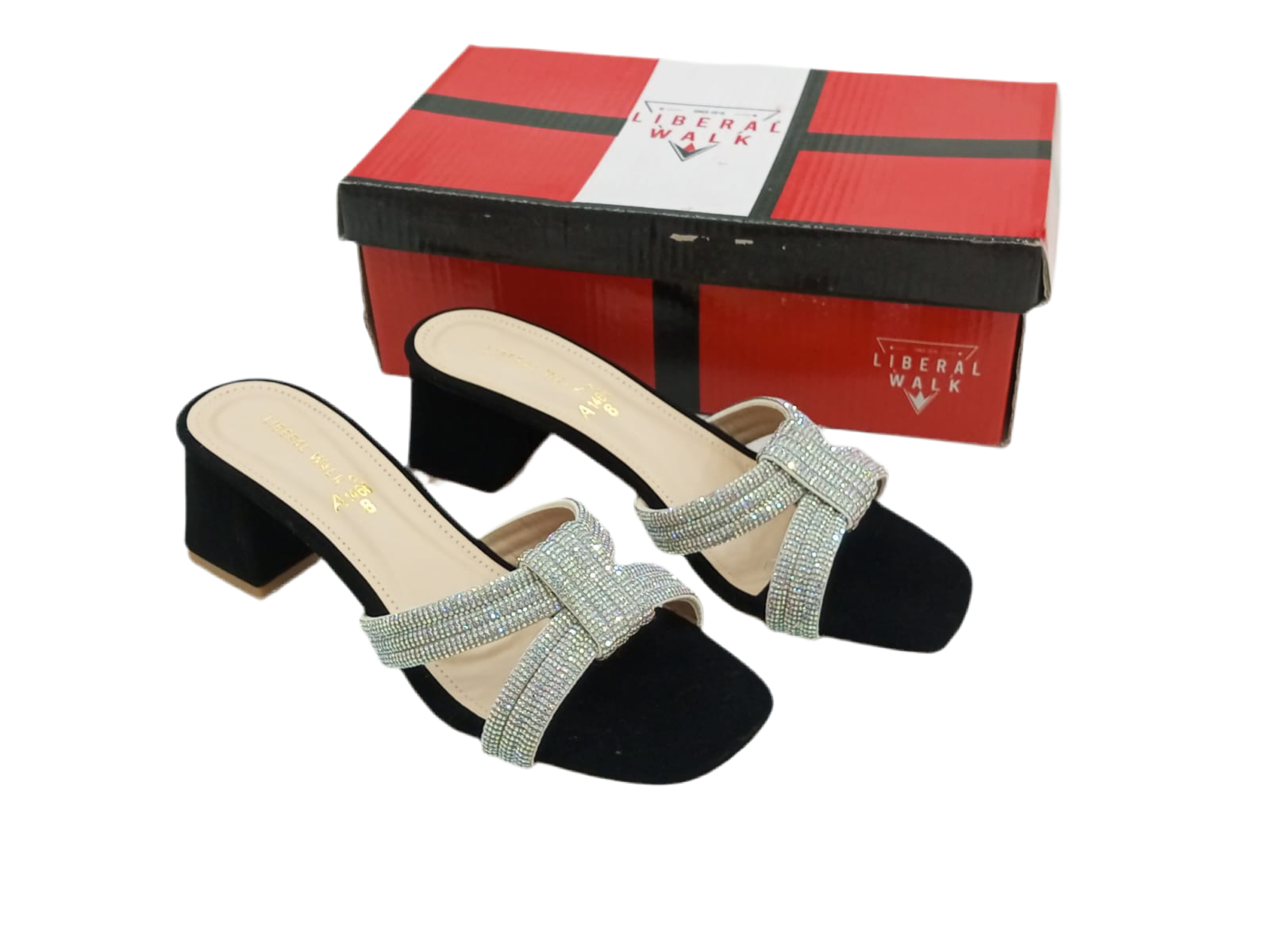 Block Glitter Heels - A-1466